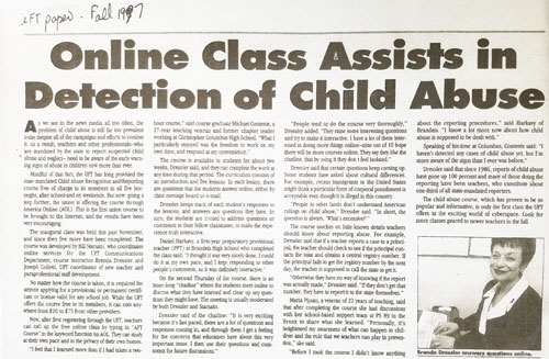 Online Class Assists in Detection of Child Abuse